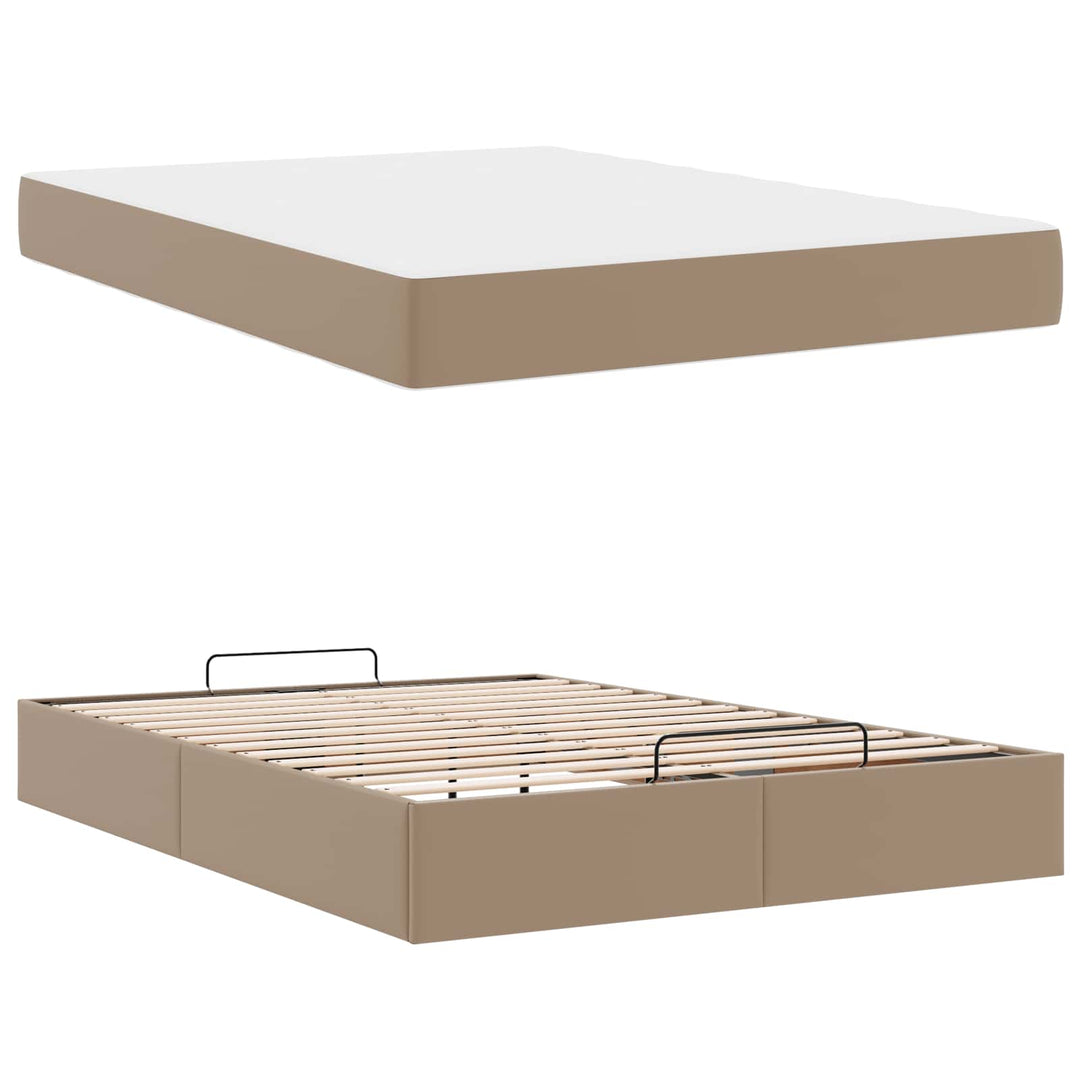 Sengeramme med madras Andet 2 pcs Gyldenbrun PVC