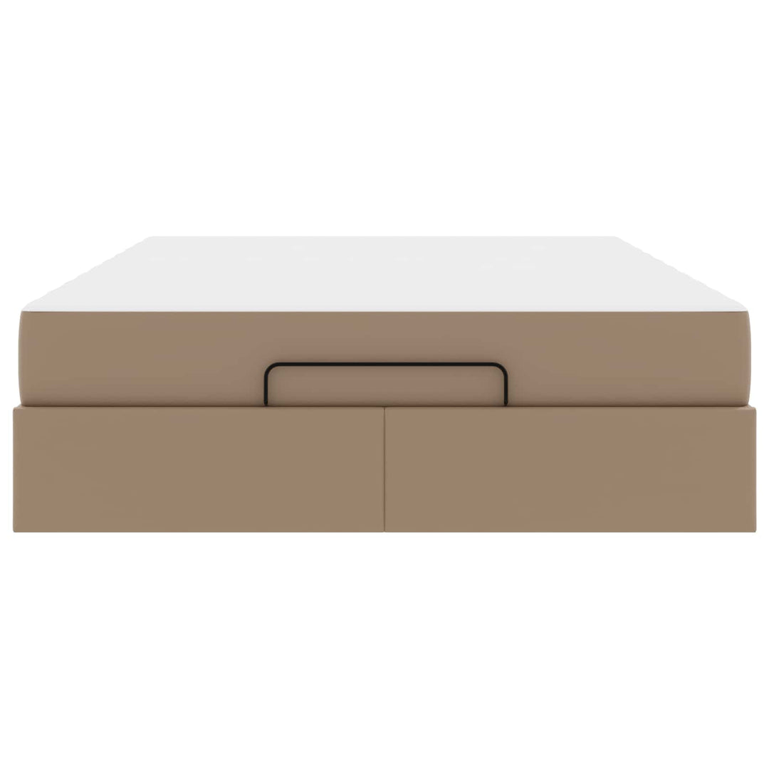 Sengeramme med madras Andet 2 pcs Gyldenbrun PVC