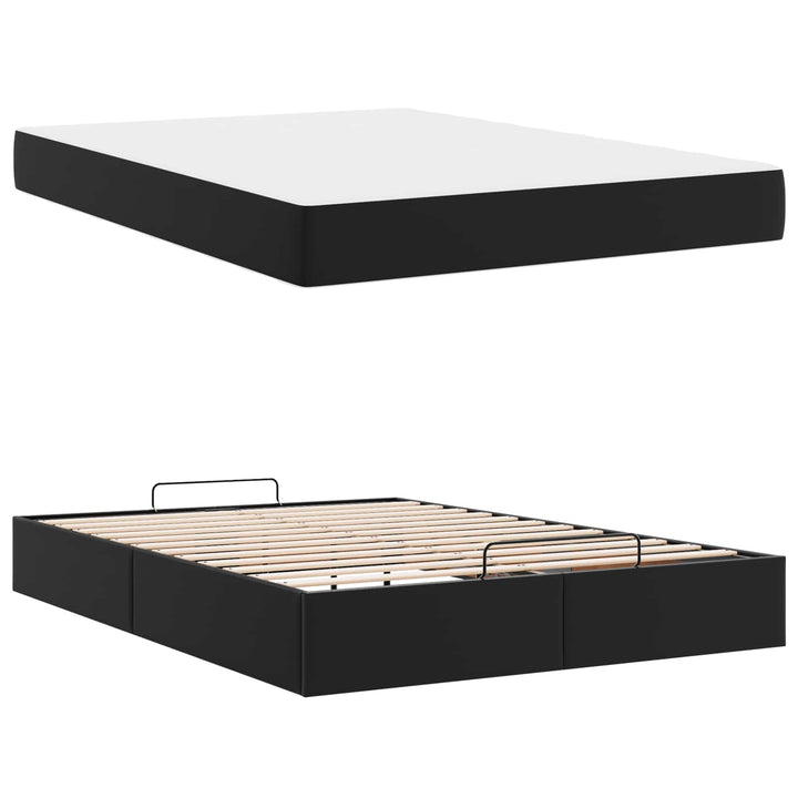 Sengeramme med madras Andet 2 pcs Sort PVC