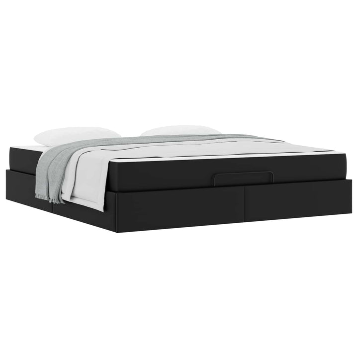 Sengeramme med madras Andet 2 pcs Sort PVC