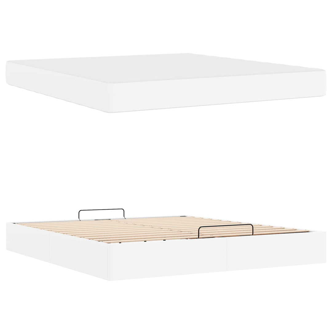 Sengeramme med madras Andet 2 pcs Hvid PVC