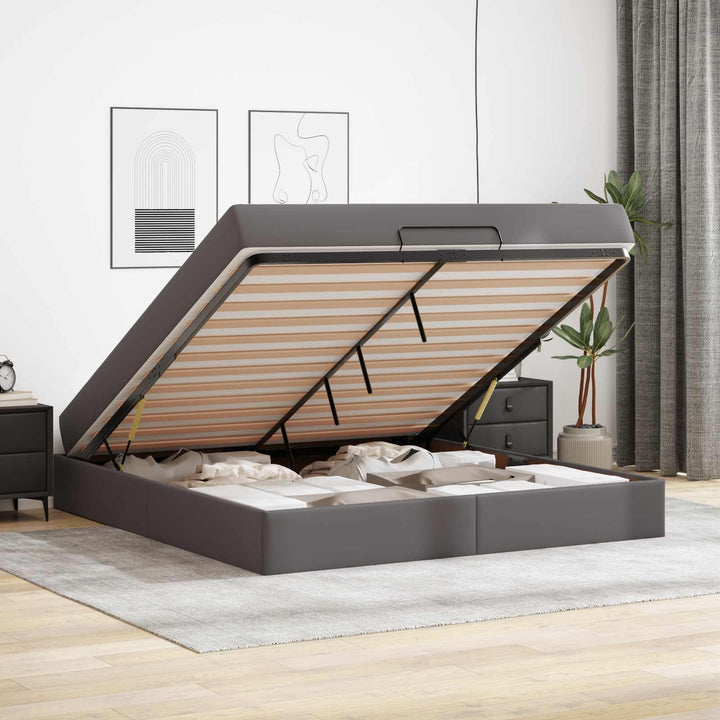 Sengeramme med madras Andet 2 pcs Grå PVC