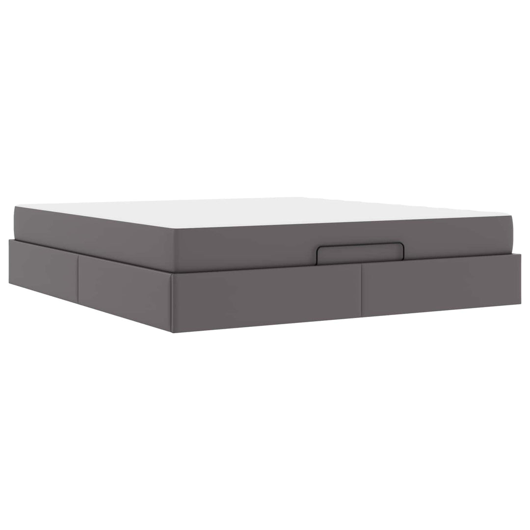 Sengeramme med madras Andet 2 pcs Grå PVC