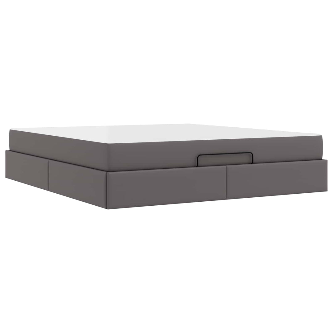 Sengeramme med madras Andet 2 pcs Grå PVC