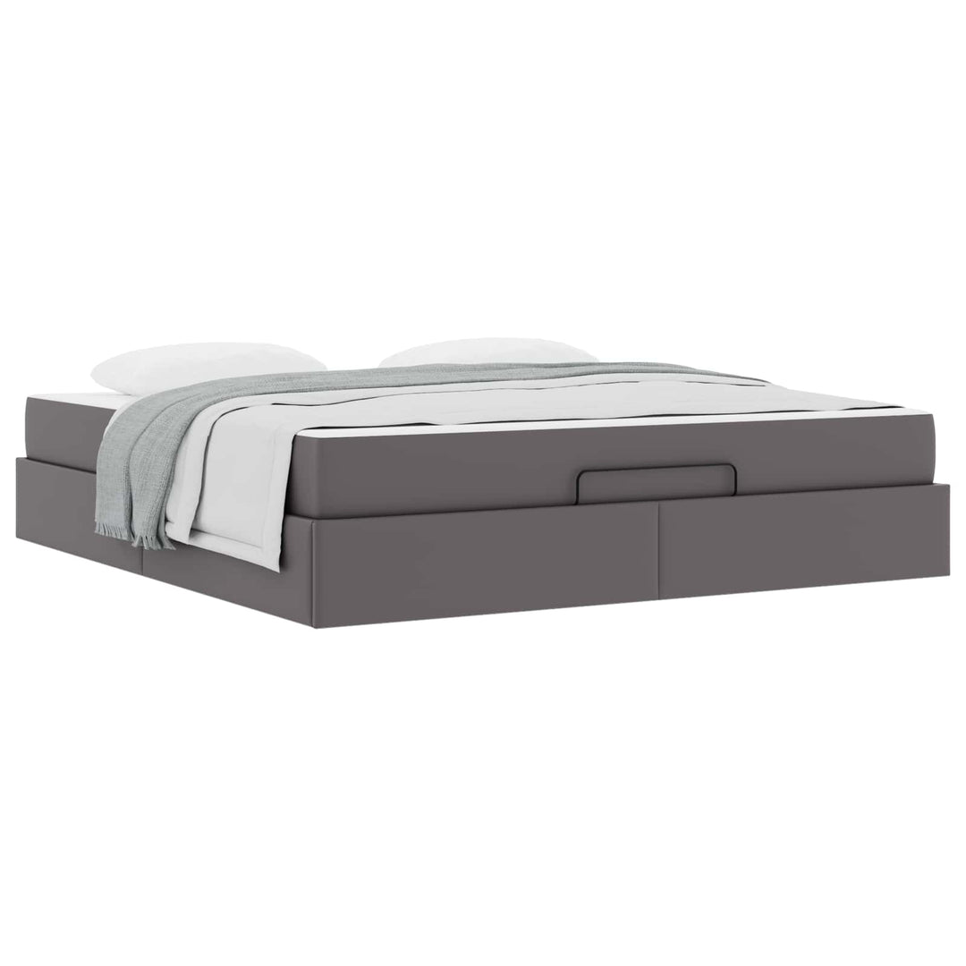 Sengeramme med madras Andet 2 pcs Grå PVC