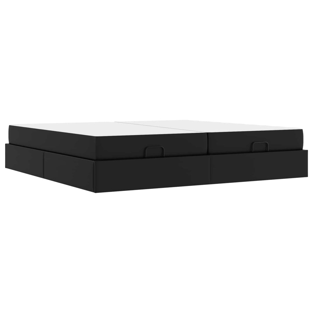Sengeramme med madras med madras 2 pcs Sort PVC
