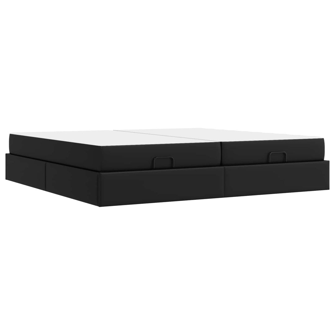 Sengeramme med madras med madras 2 pcs Sort PVC