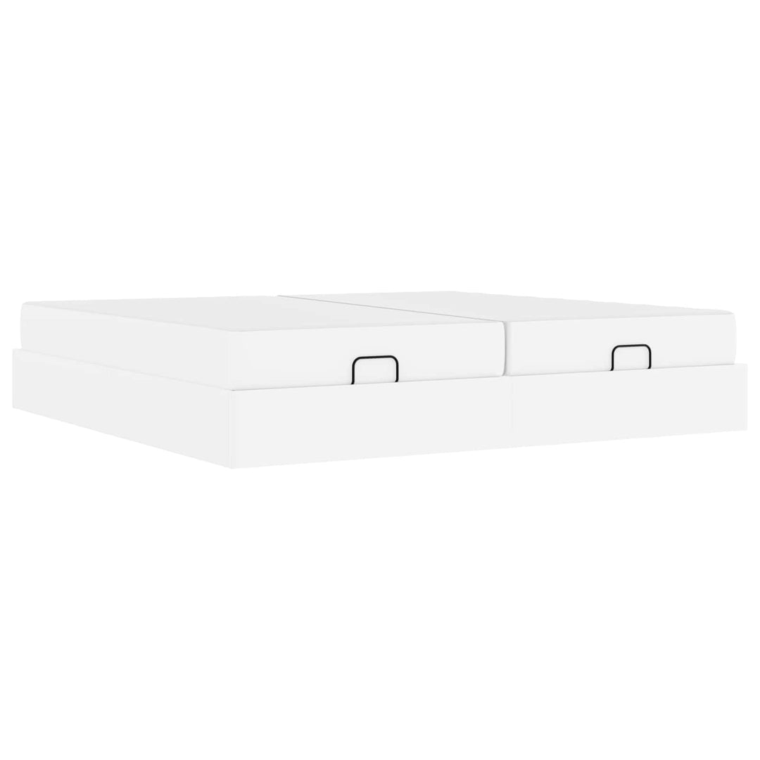 Sengeramme med madras med madras 2 pcs Hvid PVC