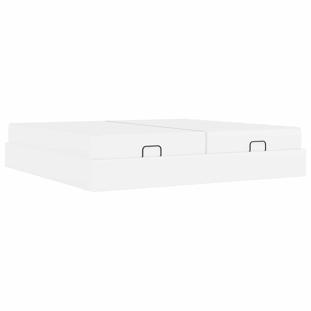 Sengeramme med madras med madras 2 pcs Hvid PVC