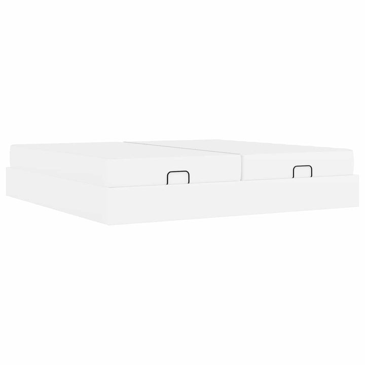 Sengeramme med madras med madras 2 pcs Hvid PVC