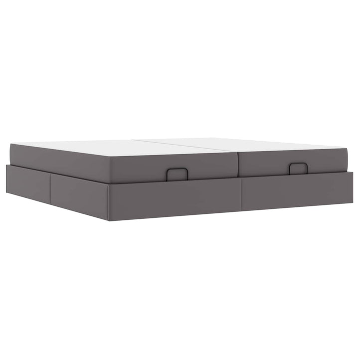 Sengeramme med madras med madras 2 pcs Grå PVC