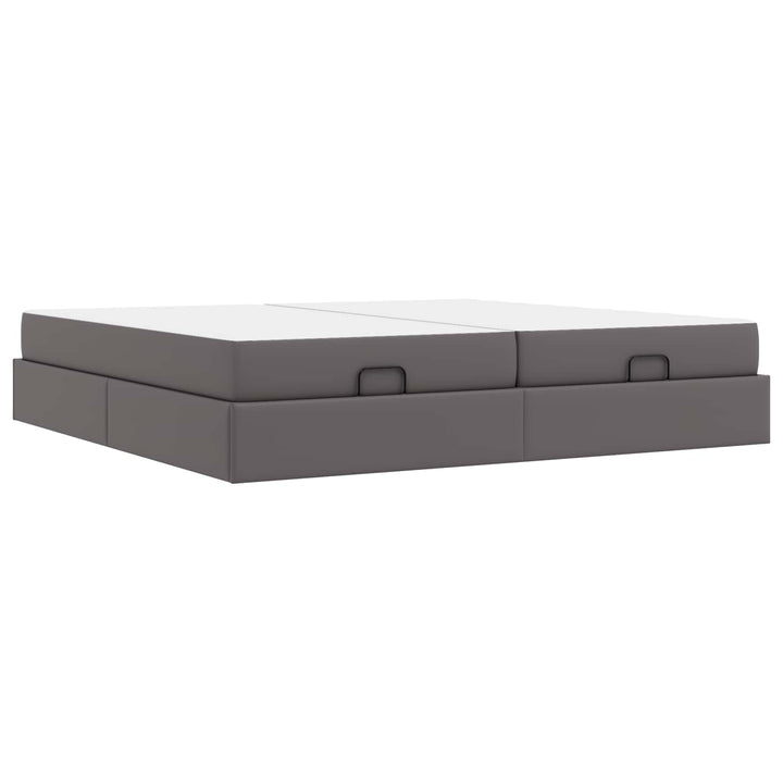 Sengeramme med madras med madras 2 pcs Grå PVC
