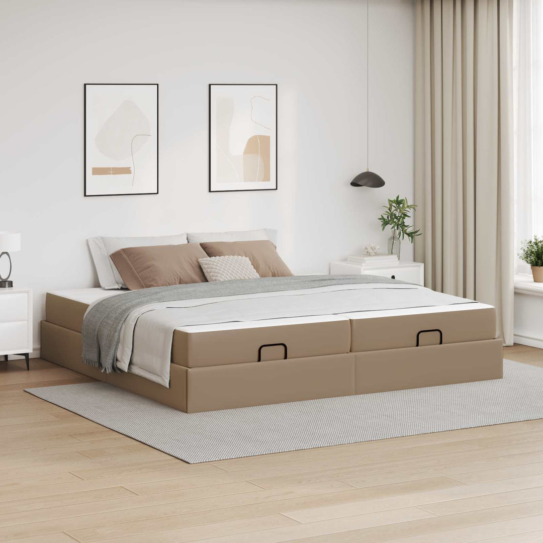 Sengeramme med madras Andet 2 stk. Gyldenbrun PVC