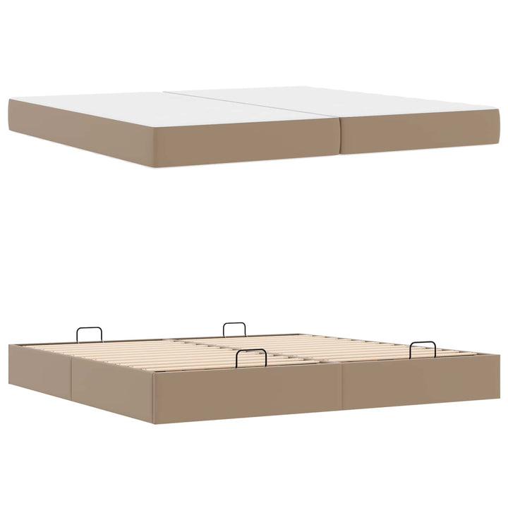 Sengeramme med madras Andet 2 stk. Gyldenbrun PVC