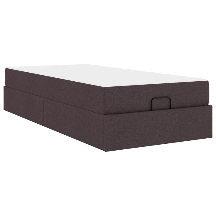 Sengeramme med madras 2 pcs Gyldenbrun Stof