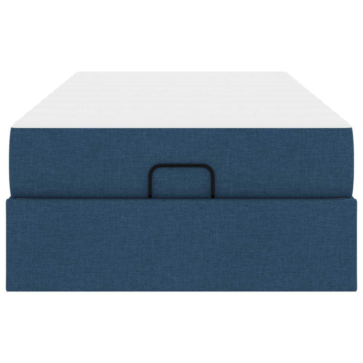 Sengeramme med madras 2 pcs Blå Stof