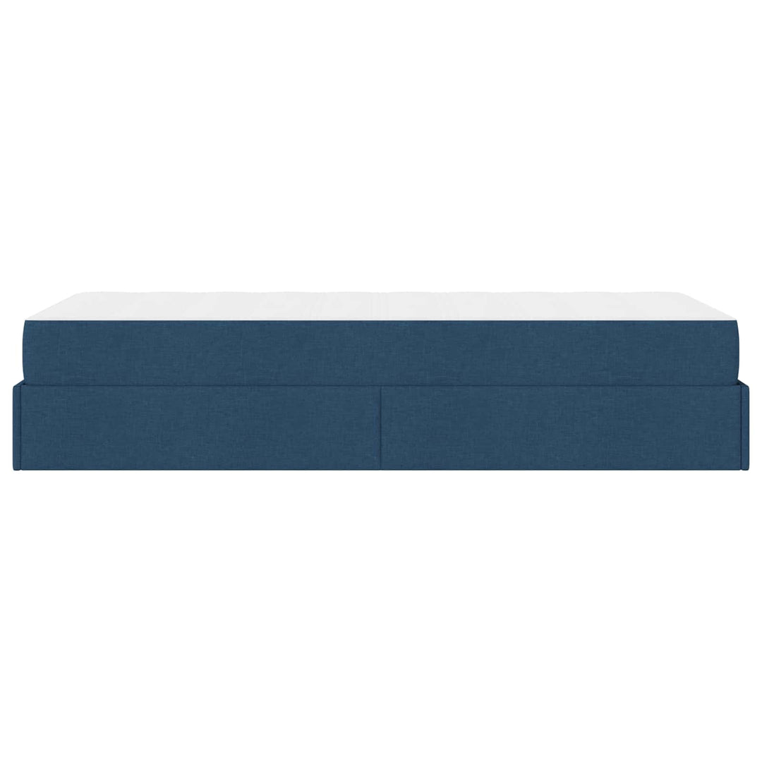 Sengeramme med madras 2 stk. Blå Stof