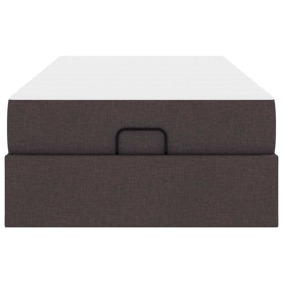 Sengeramme med madras 2 pcs Gyldenbrun Stof