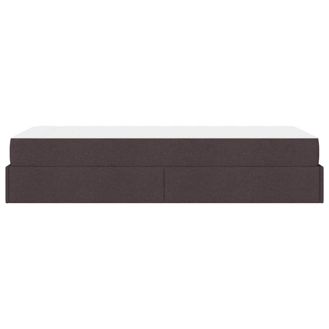 Sengeramme med madras 2 pcs Gyldenbrun Stof