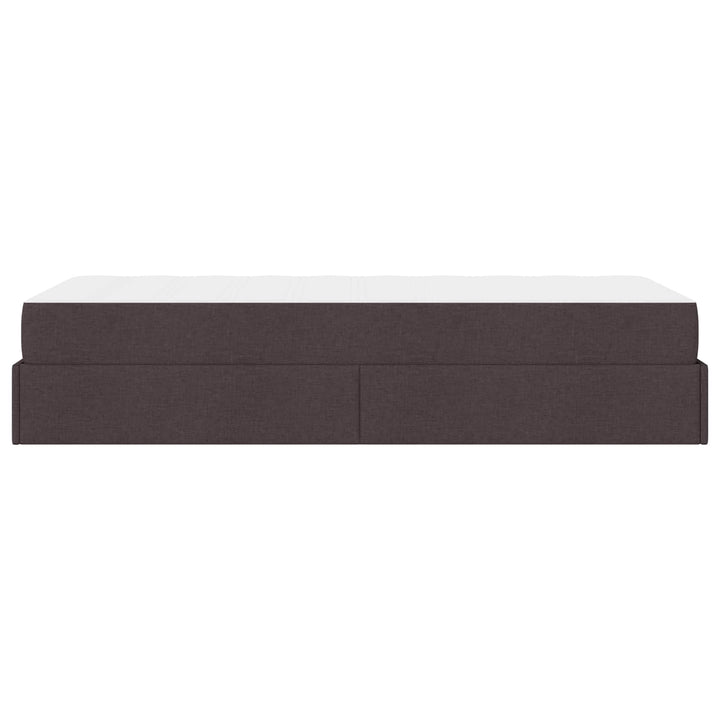 Sengeramme med madras 2 pcs Gyldenbrun Stof