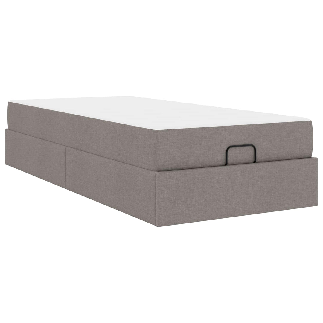 Sengeramme med madras 2 stk. Gråbrun Stof