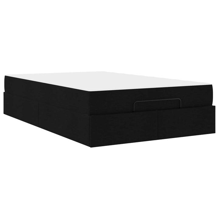 Sengeramme med madras 2 pcs Sort Stof