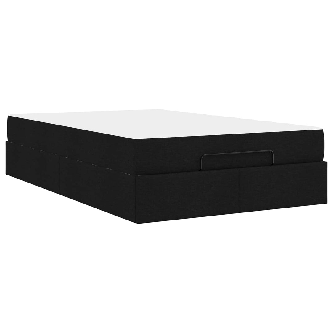 Sengeramme med madras 2 pcs Sort Stof