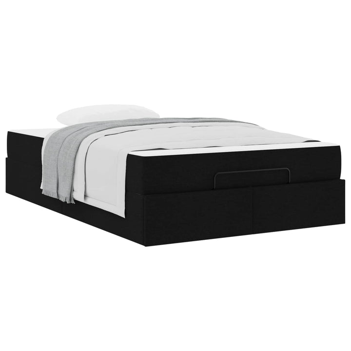 Sengeramme med madras 2 pcs Sort Stof