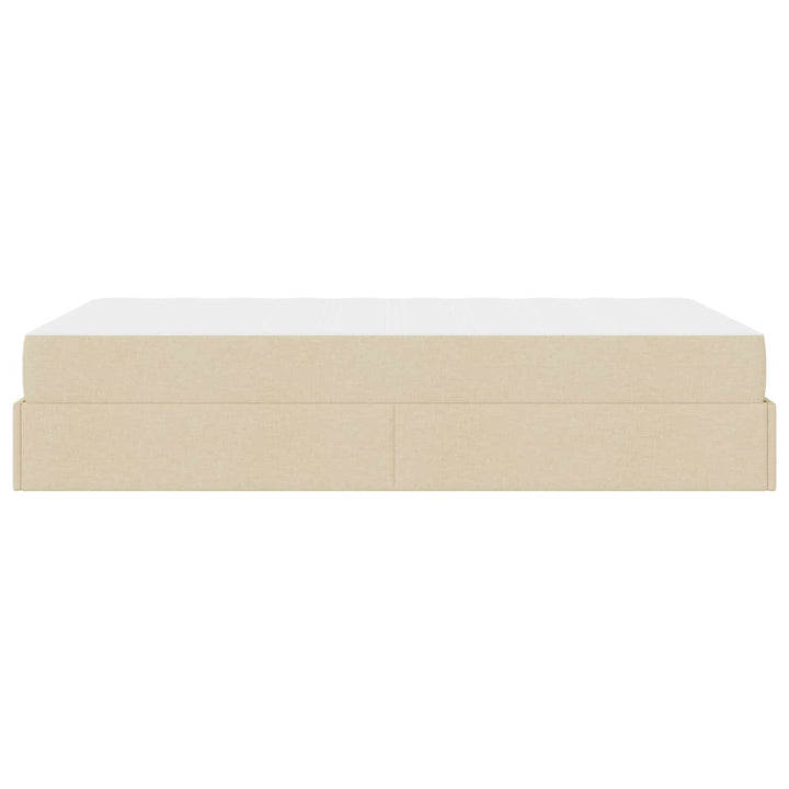 Sengeramme med madras 2 pcs Creme Stof