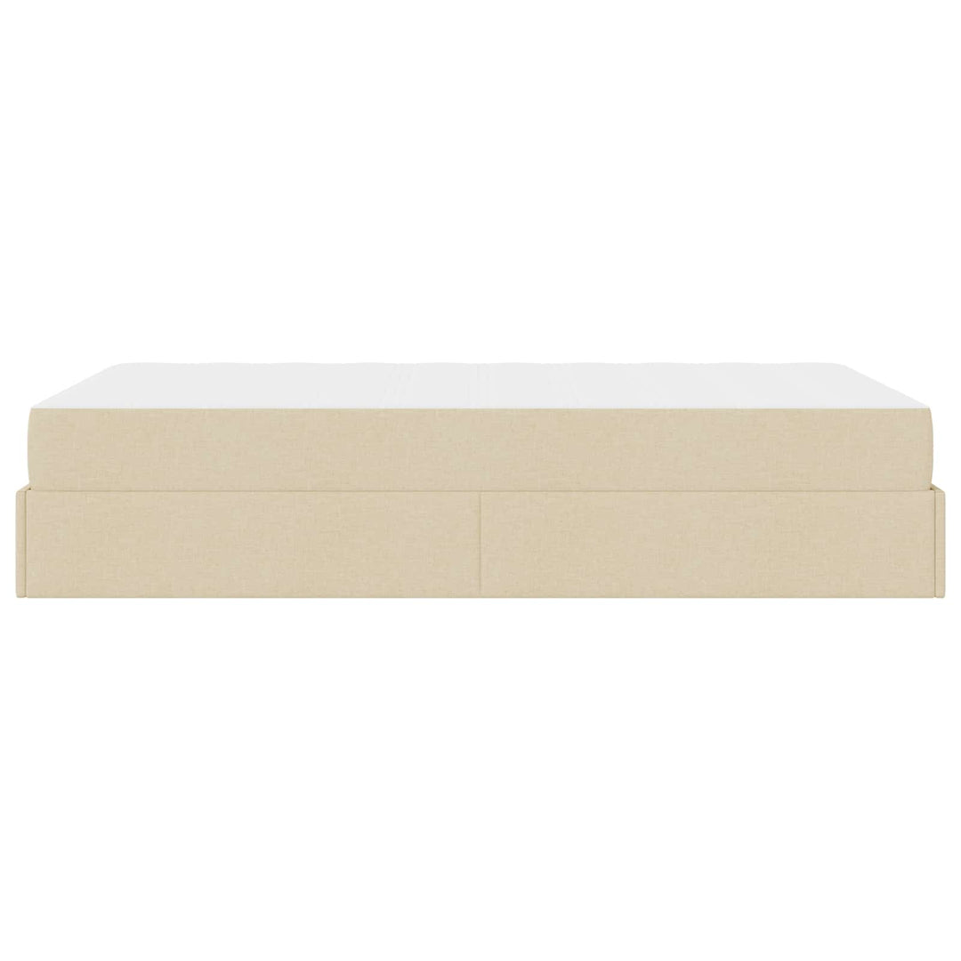 Sengeramme med madras 2 pcs Creme Stof