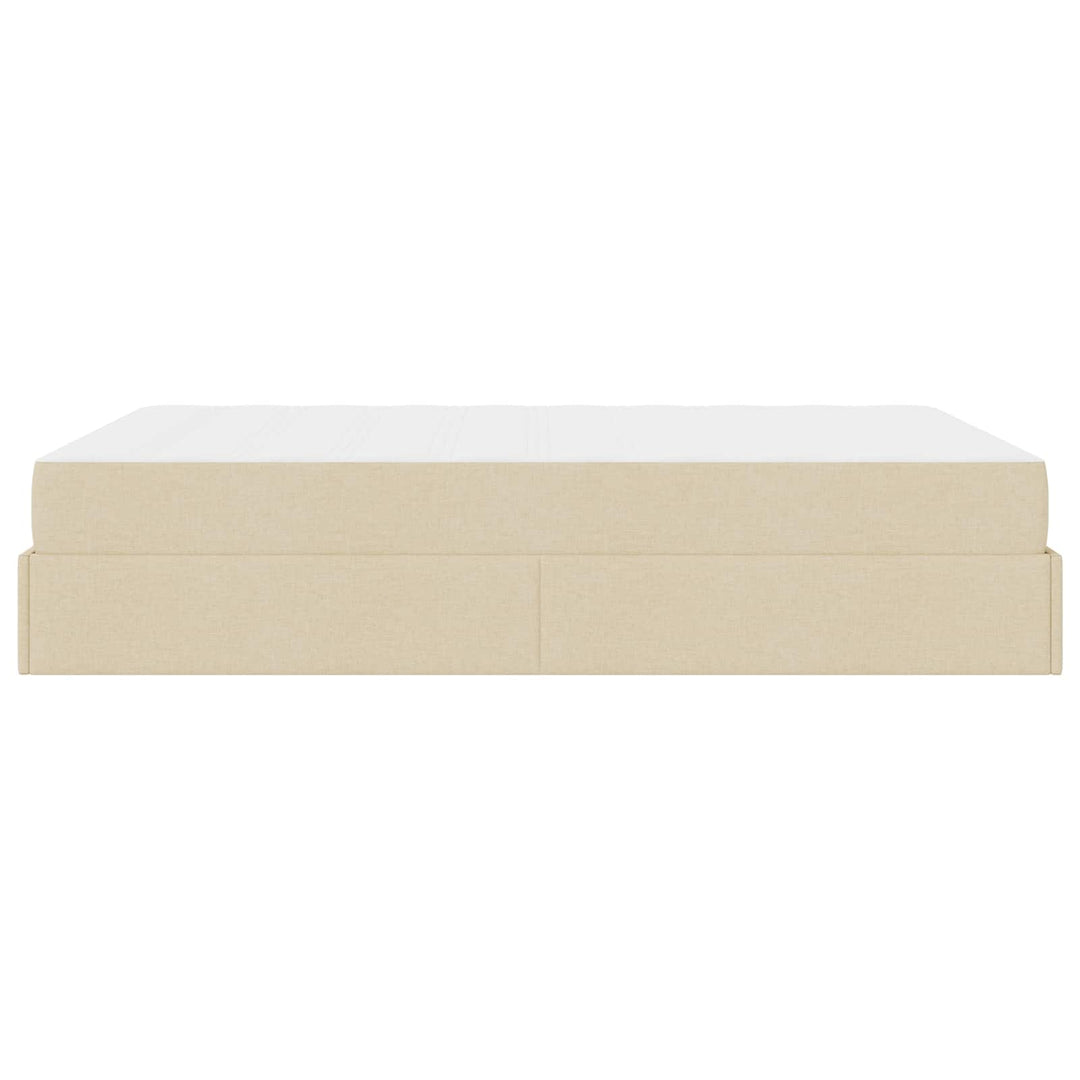 Sengeramme med madras 2 pcs Creme Stof