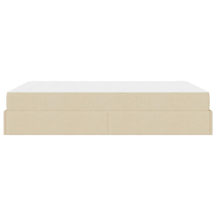 Sengeramme med madras 2 pcs Creme Stof