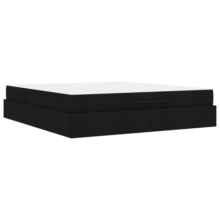 Sengeramme med madras 2 pcs Sort Stof