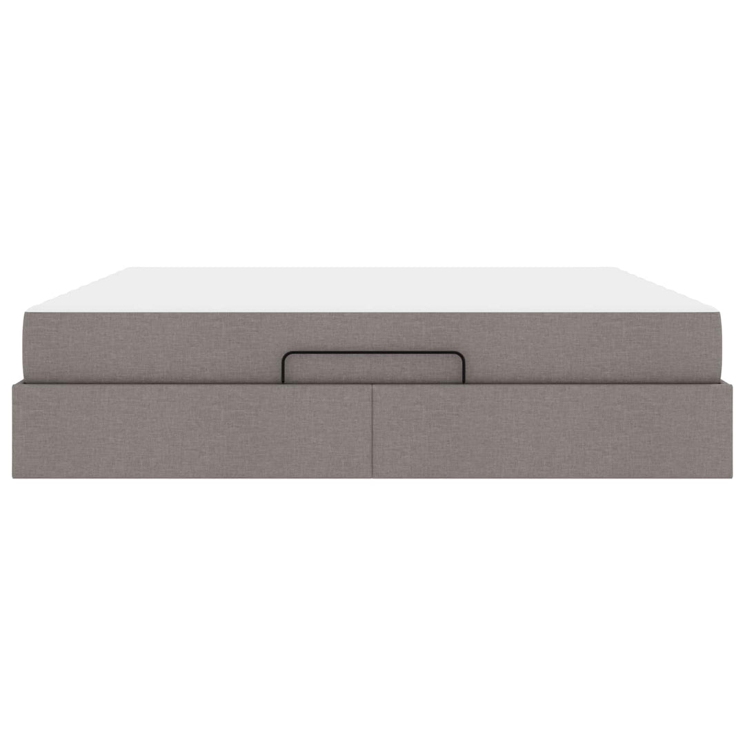 Sengeramme med madras 2 stk. Gråbrun Stof