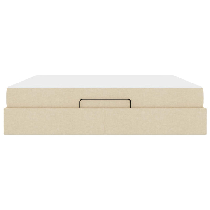 Sengeramme med madras 2 pcs Creme Stof