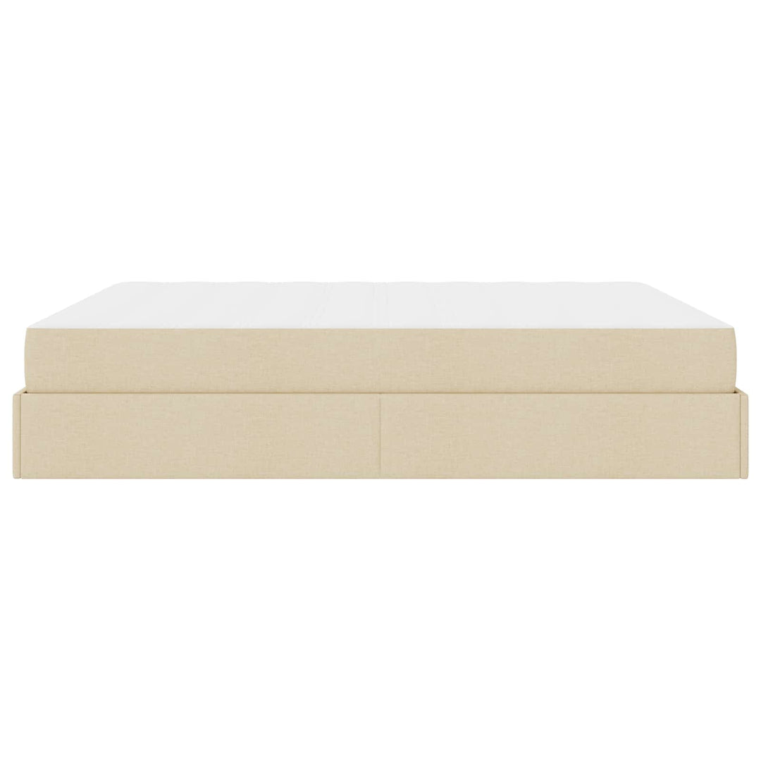 Sengeramme med madras 2 pcs Creme Stof
