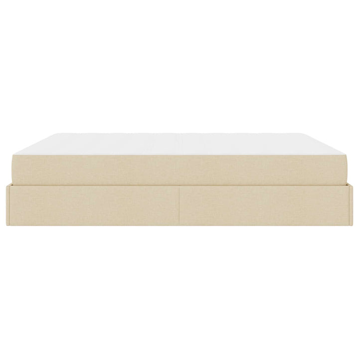 Sengeramme med madras 2 pcs Creme Stof