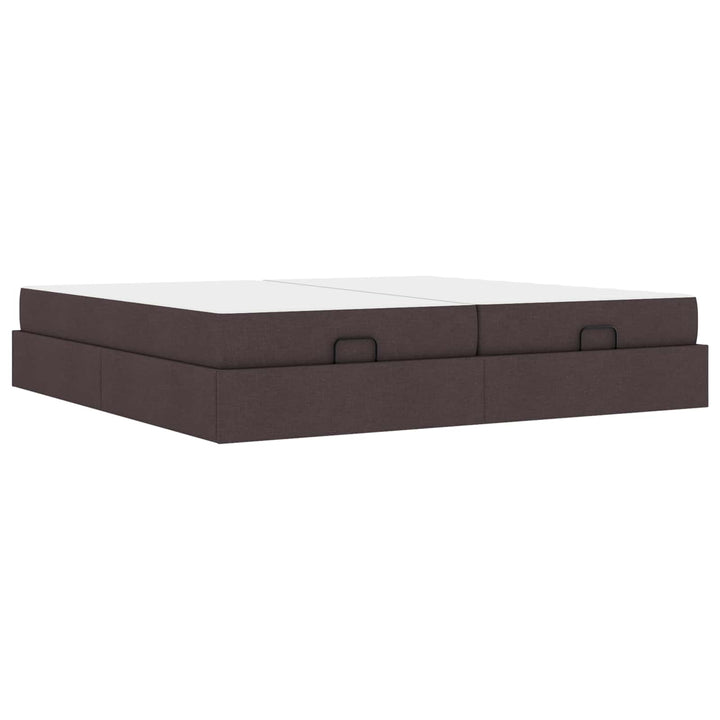 Sengeramme med madras 2 stk. Gyldenbrun Stof