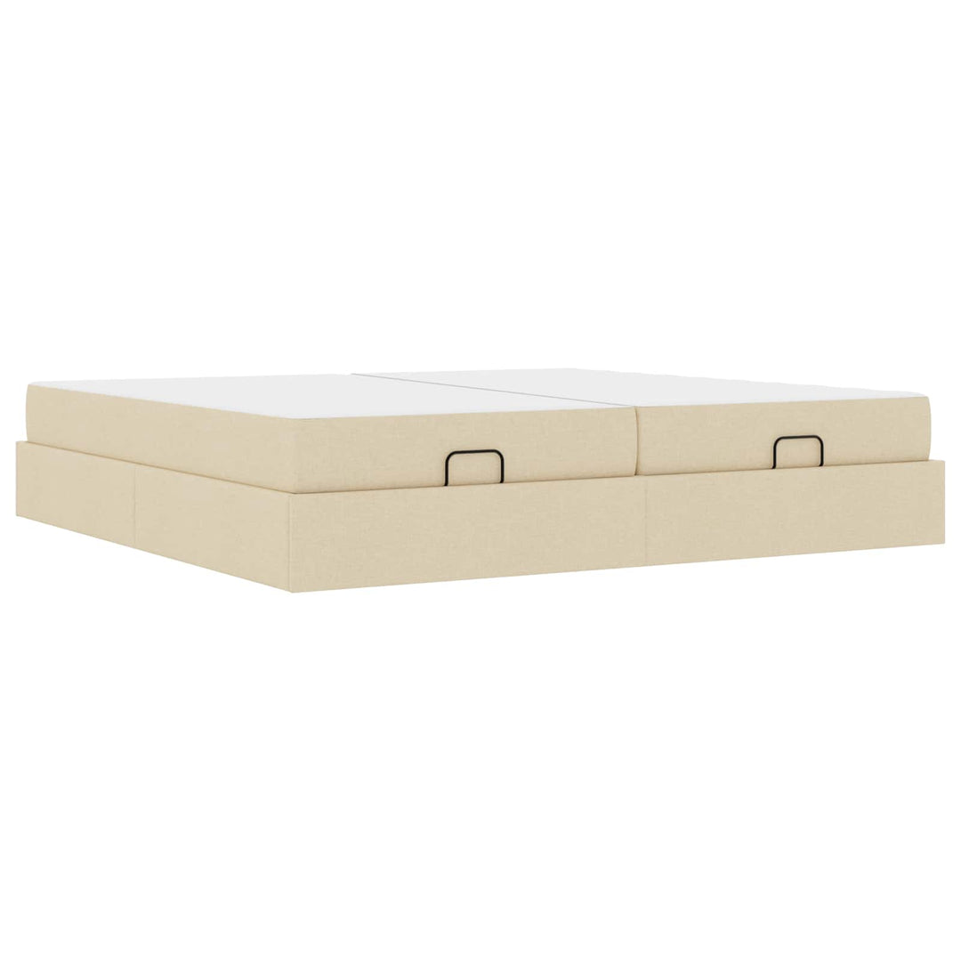 Sengeramme med madras 2 stk. Creme Stof