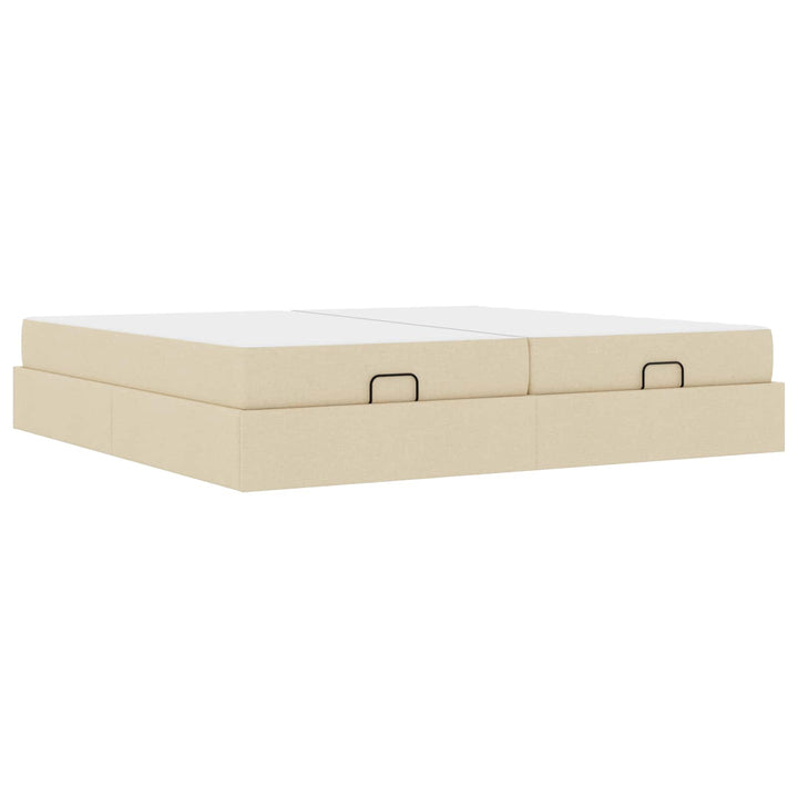 Sengeramme med madras 2 stk. Creme Stof