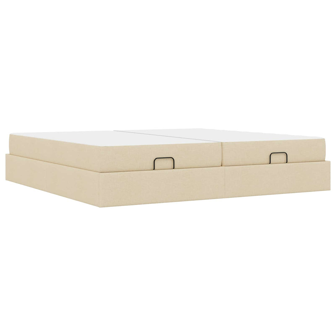 Sengeramme med madras 2 stk. Creme Stof