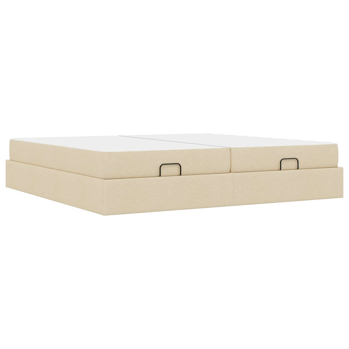 Sengeramme med madras 2 stk. Creme Stof