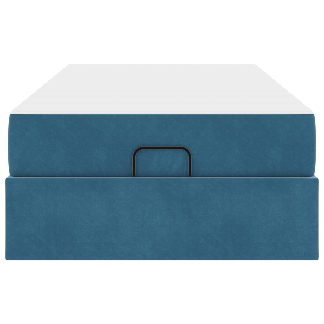 Sengeramme med madras 2 pcs Blå Fløjl