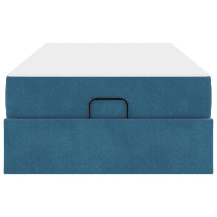 Sengeramme med madras 2 pcs Blå Fløjl