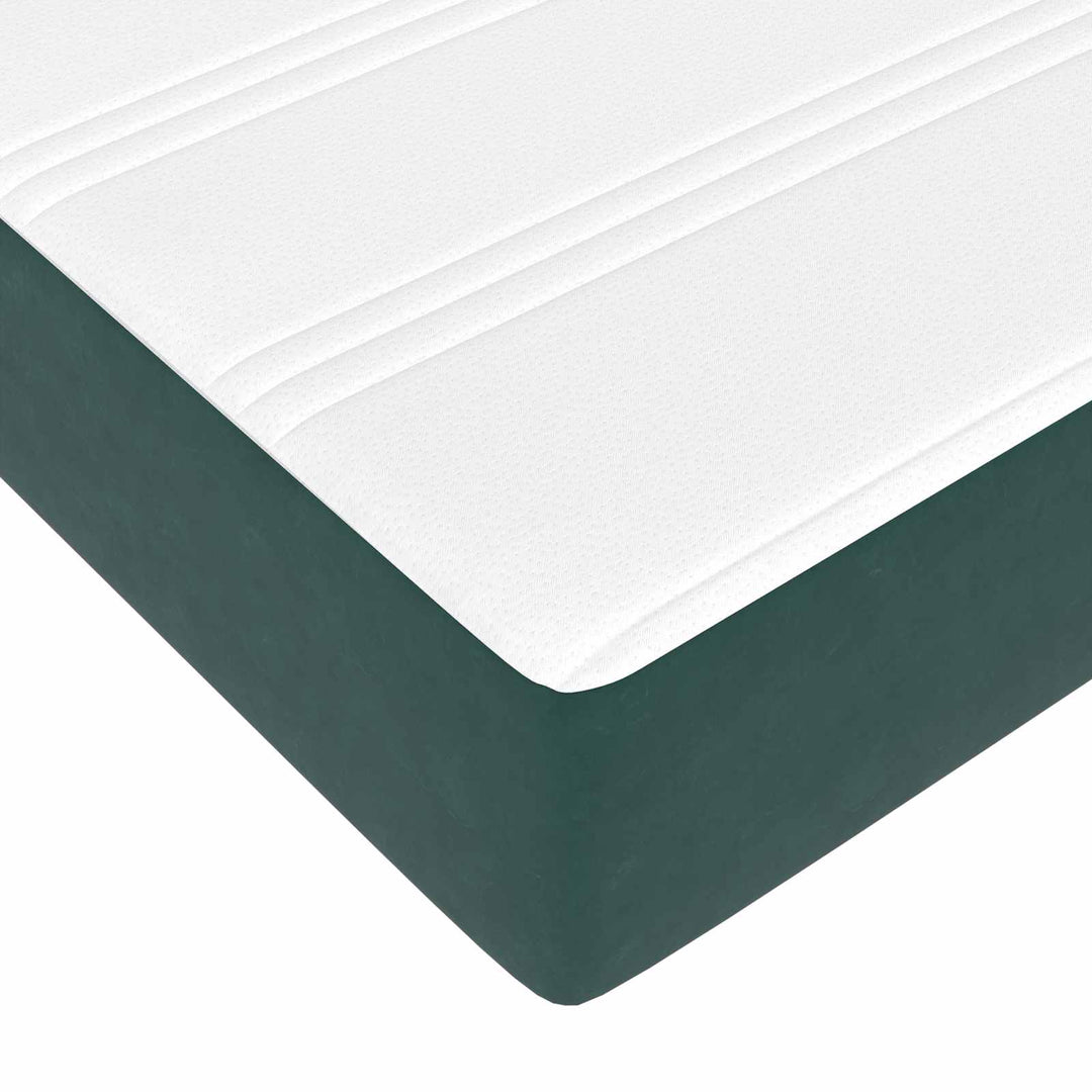 Sengeramme med madras 2 pcs Grøn Fløjl