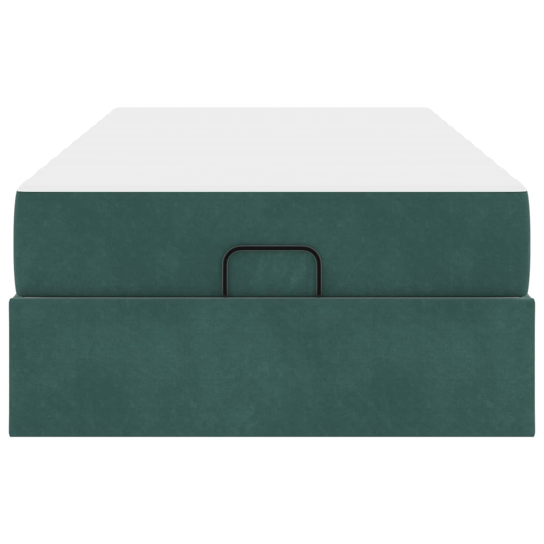 Sengeramme med madras 2 pcs Grøn Fløjl