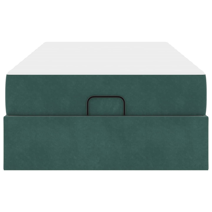 Sengeramme med madras 2 pcs Grøn Fløjl