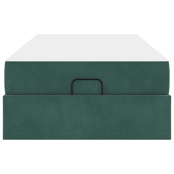 Sengeramme med madras 2 pcs Grøn Fløjl
