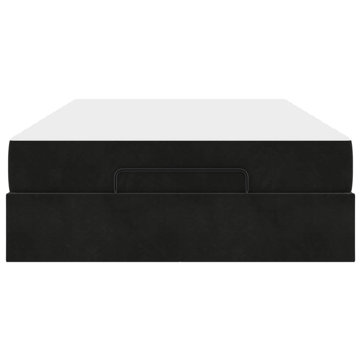 Sengeramme med madras 2 pcs Sort Fløjl