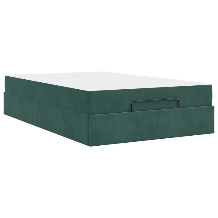 Sengeramme med madras 2 pcs Grøn Fløjl